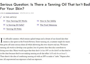  Serious Question: Is There a Tanning Oil That Isn't Bad For Your Skin?